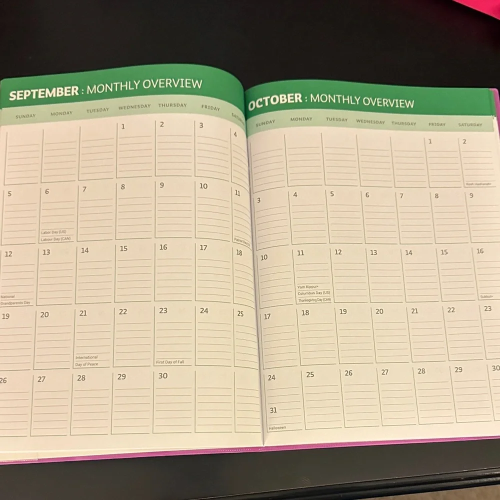 2027 Planner large Black Hardcover Notebook